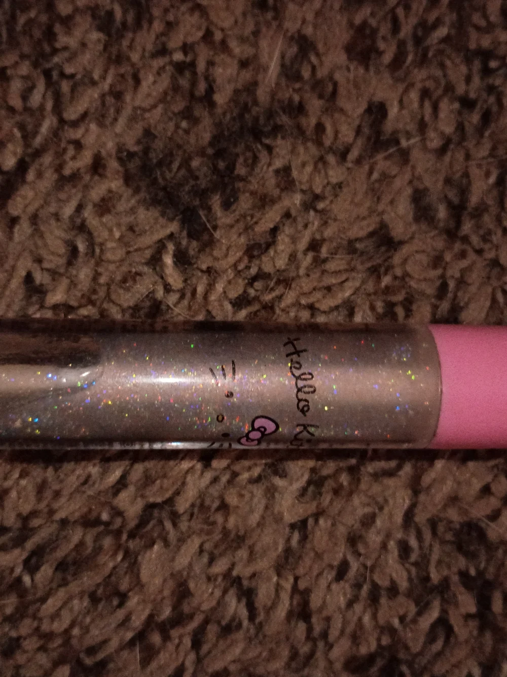 Hello Kitty Holographic Glitter Lip Gloss with Pink Cap
